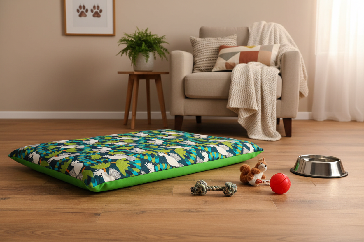 Birds Bush Memory Foam Pet Bed (Handmade)