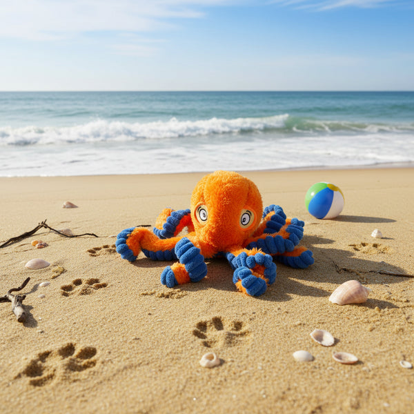 Squeaky Plush Dog Toy- Octopus
